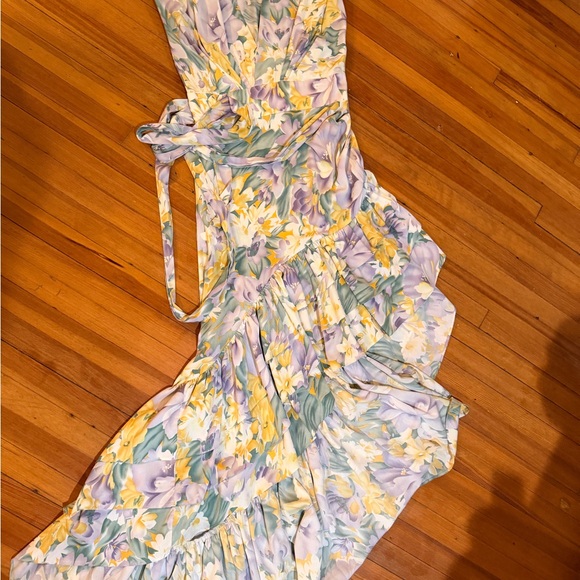 Bronx and Banco Tropical Floral Asymmetrical Ruffle Dress | Size M - Picture 5 of 11